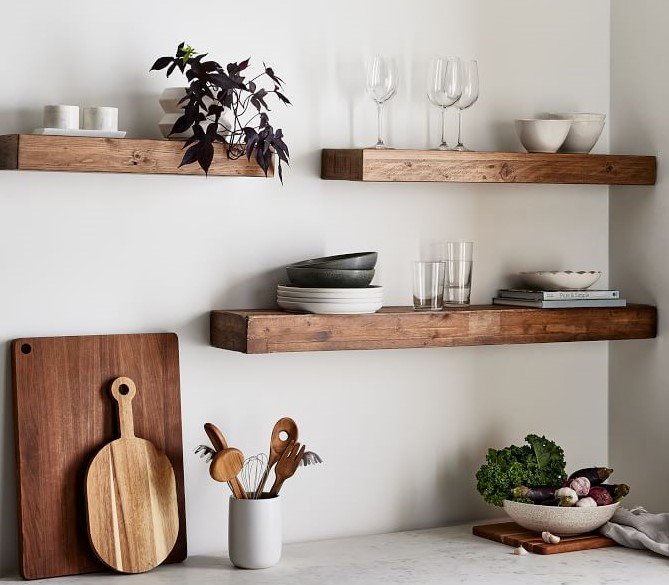 Custom Kitchen Floating Shelf Installation